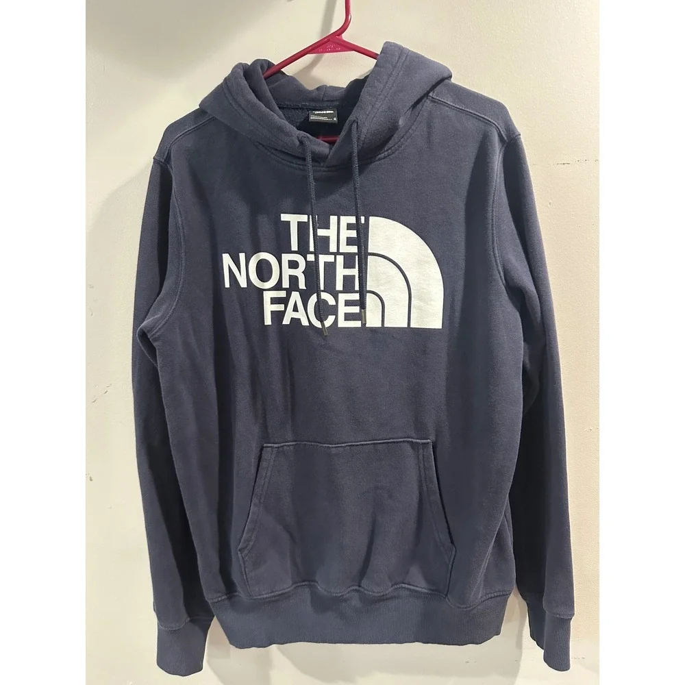 The North Face Mens Half Dome Pullover Hoodie Navy Blue Logo Sweatshirt Size M